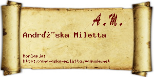 Andráska Miletta névjegykártya